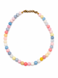 Collana quarzo rosa e Agata colorata multicolor
