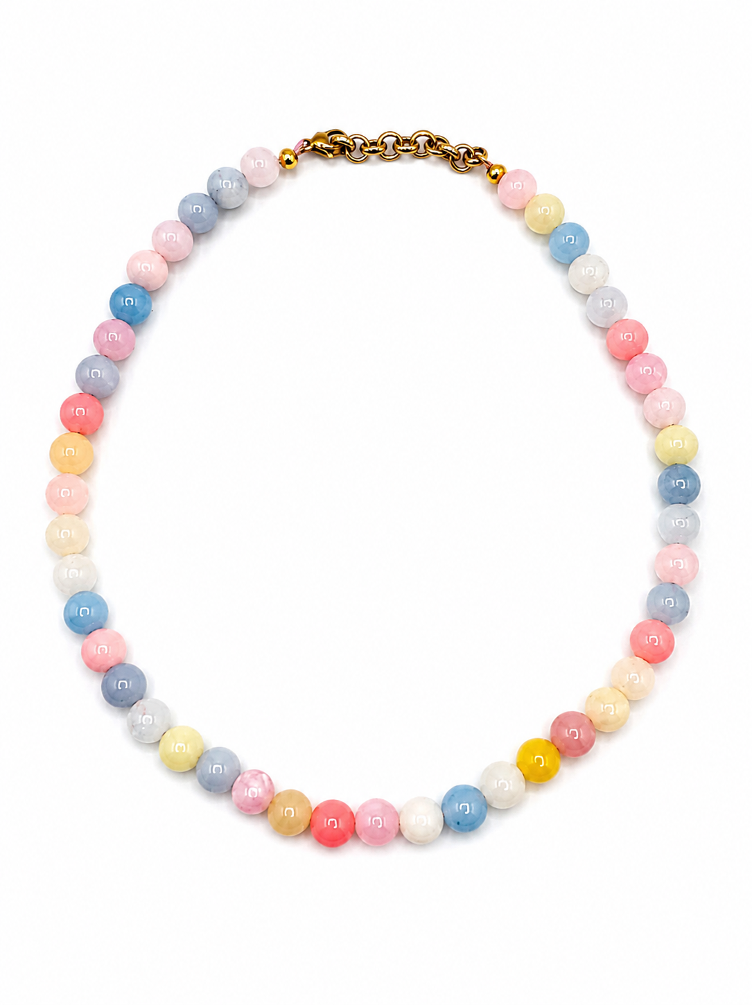 Collana quarzo rosa e Agata colorata multicolor