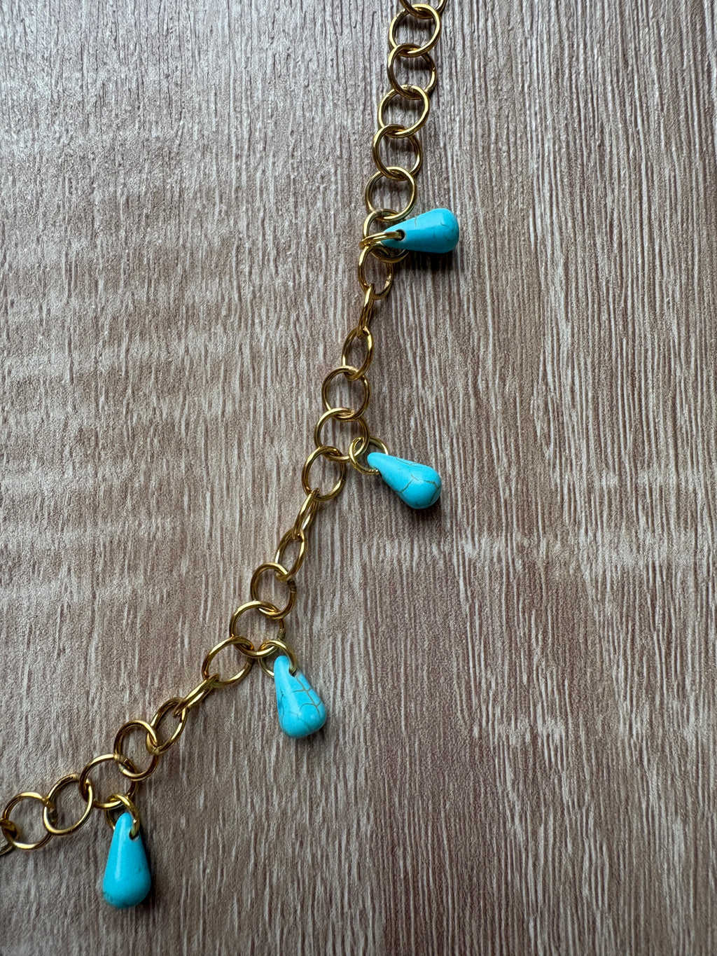 Collana in acciaio e turchesi