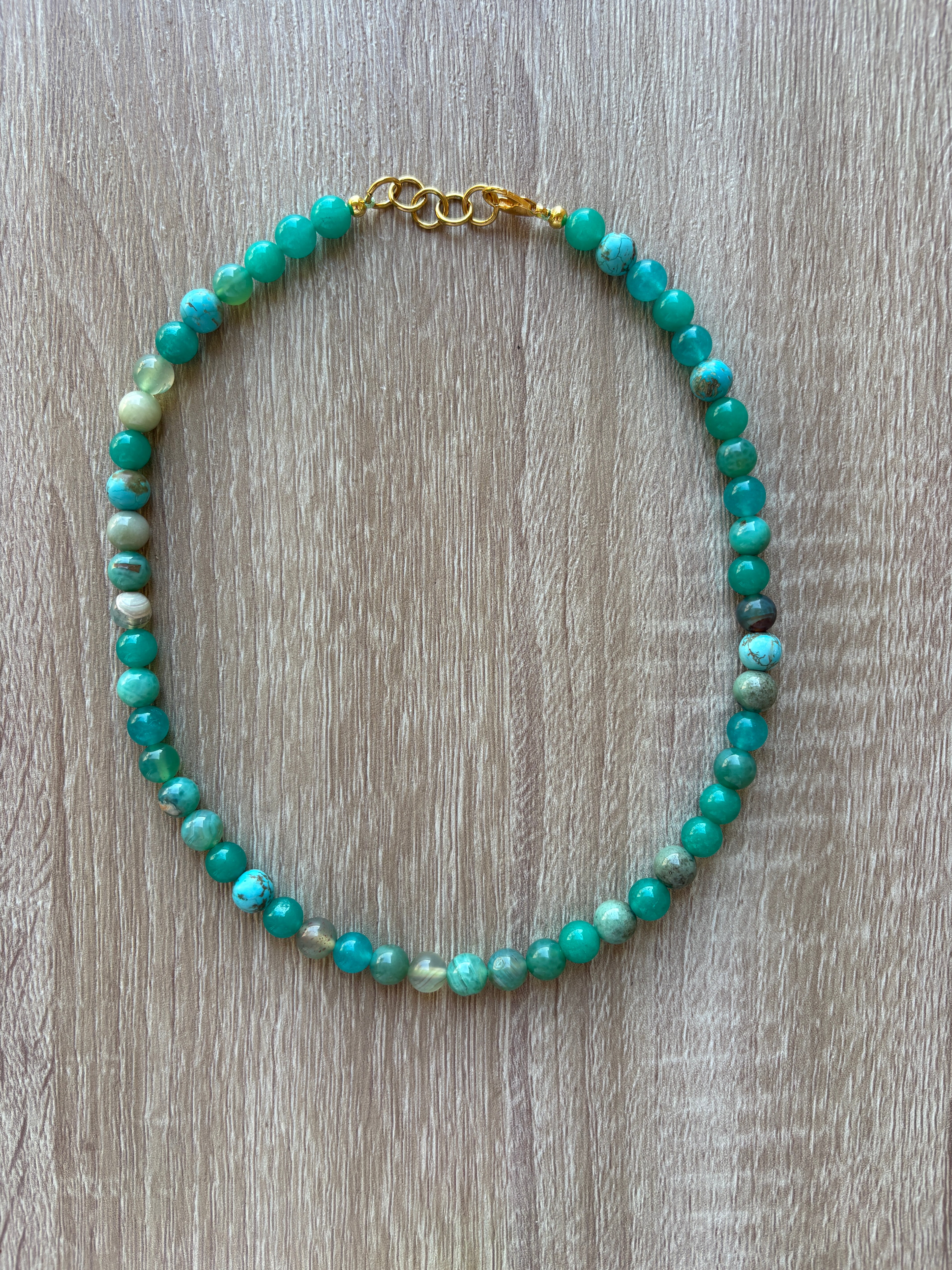 Collana sfere crisoprasio