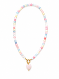 Collana quarzo rosa e Agata colorata