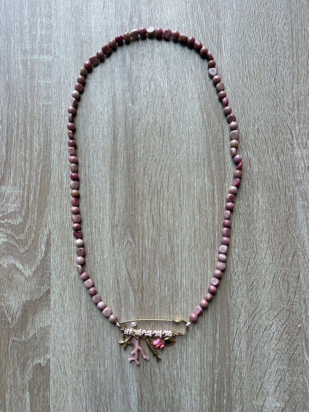 Collana rodonite rosa