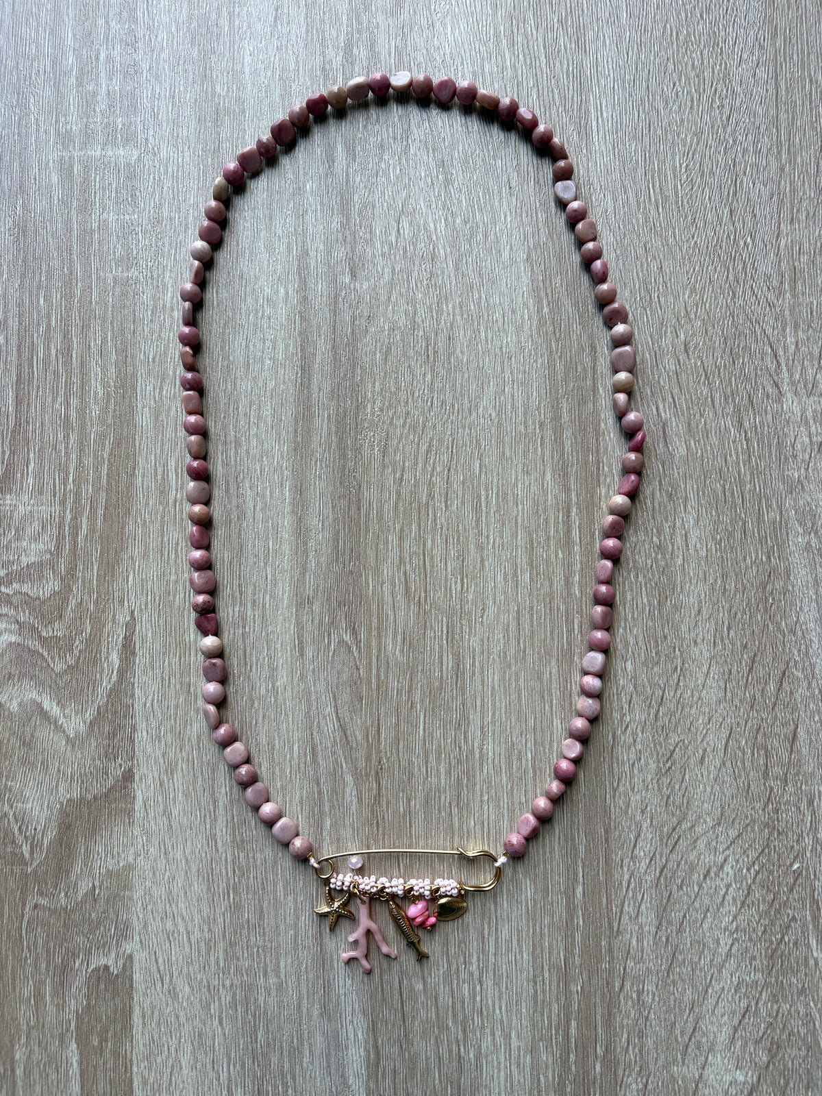 Collana rodonite rosa