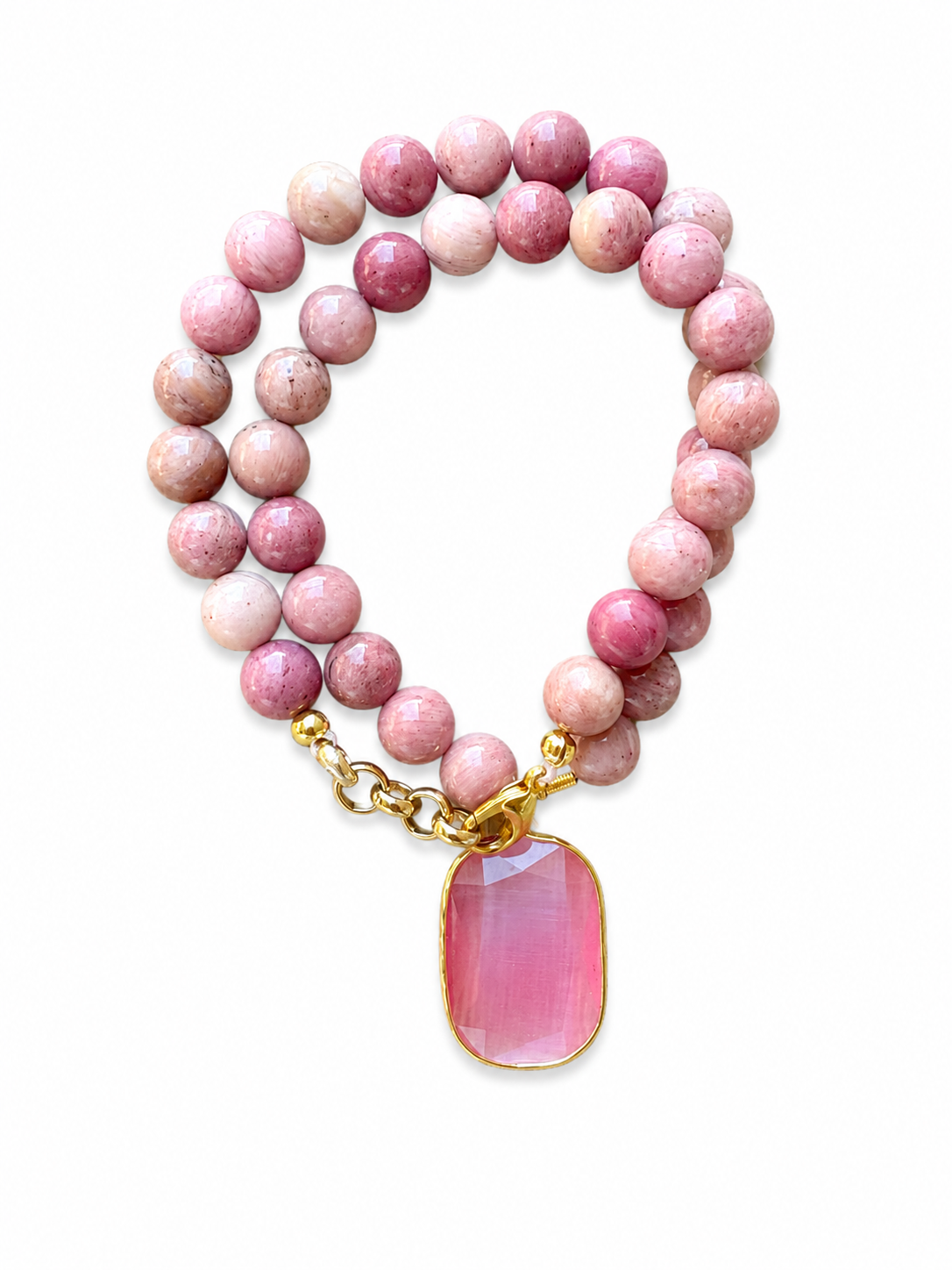 Bracciale doppio/ collana rodonite
