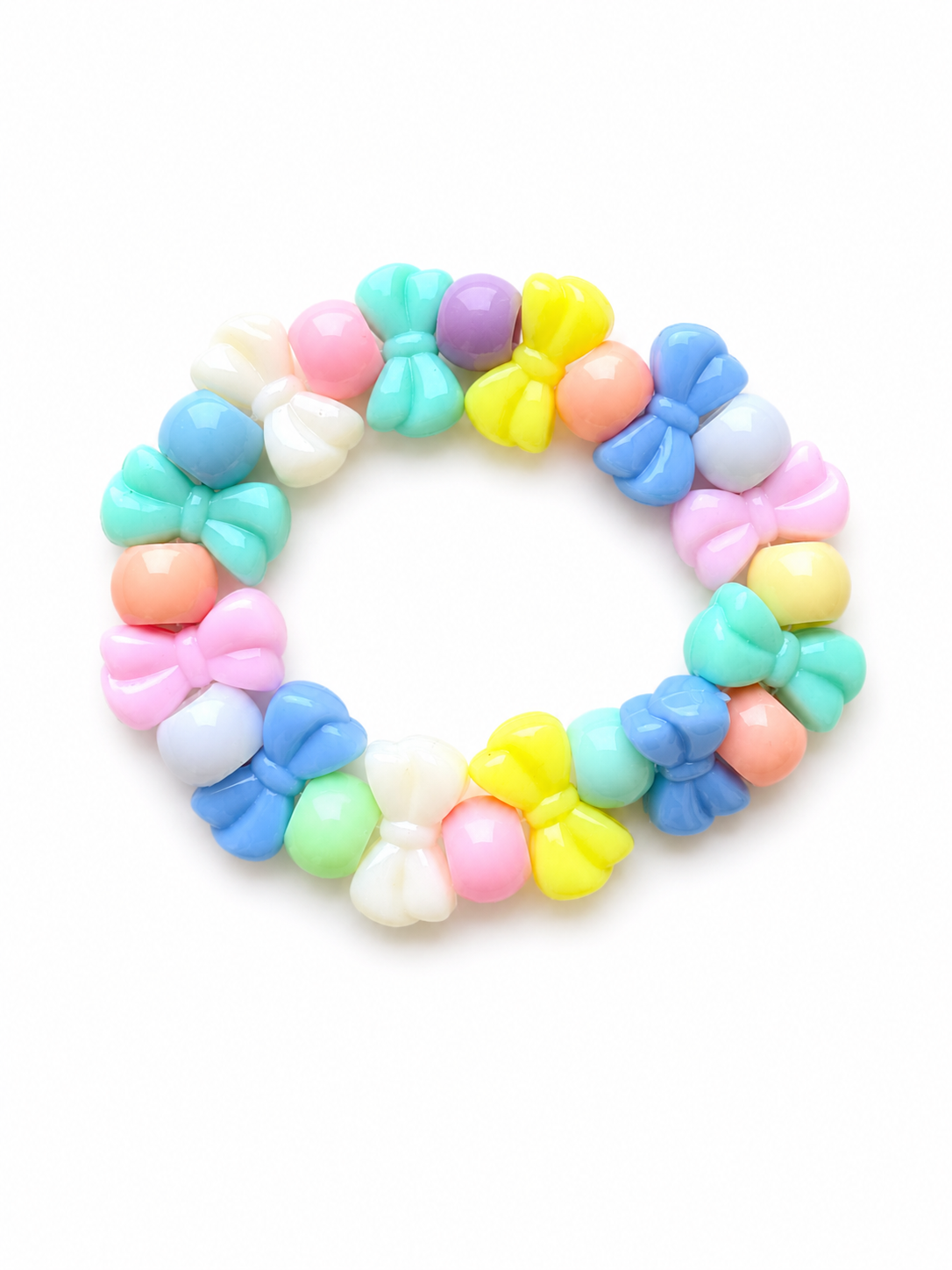 Bracciale perline pastello fiocco
