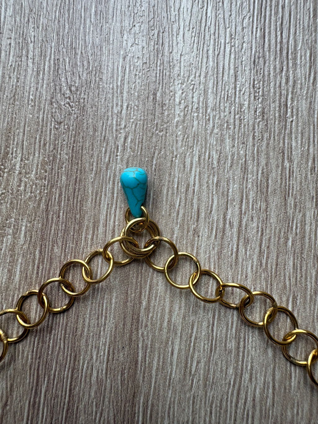 Collana in acciaio e turchesi