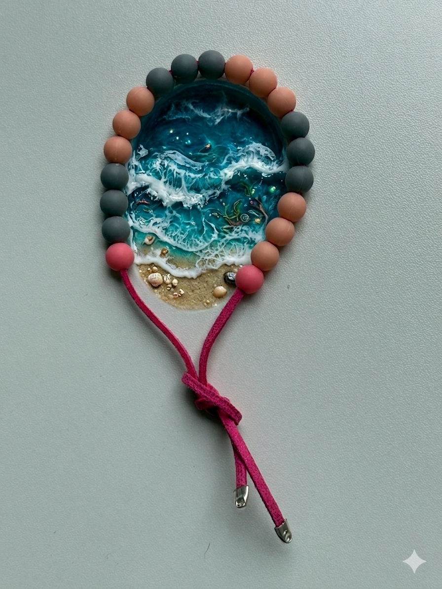 Bracciale sfere resina colorata