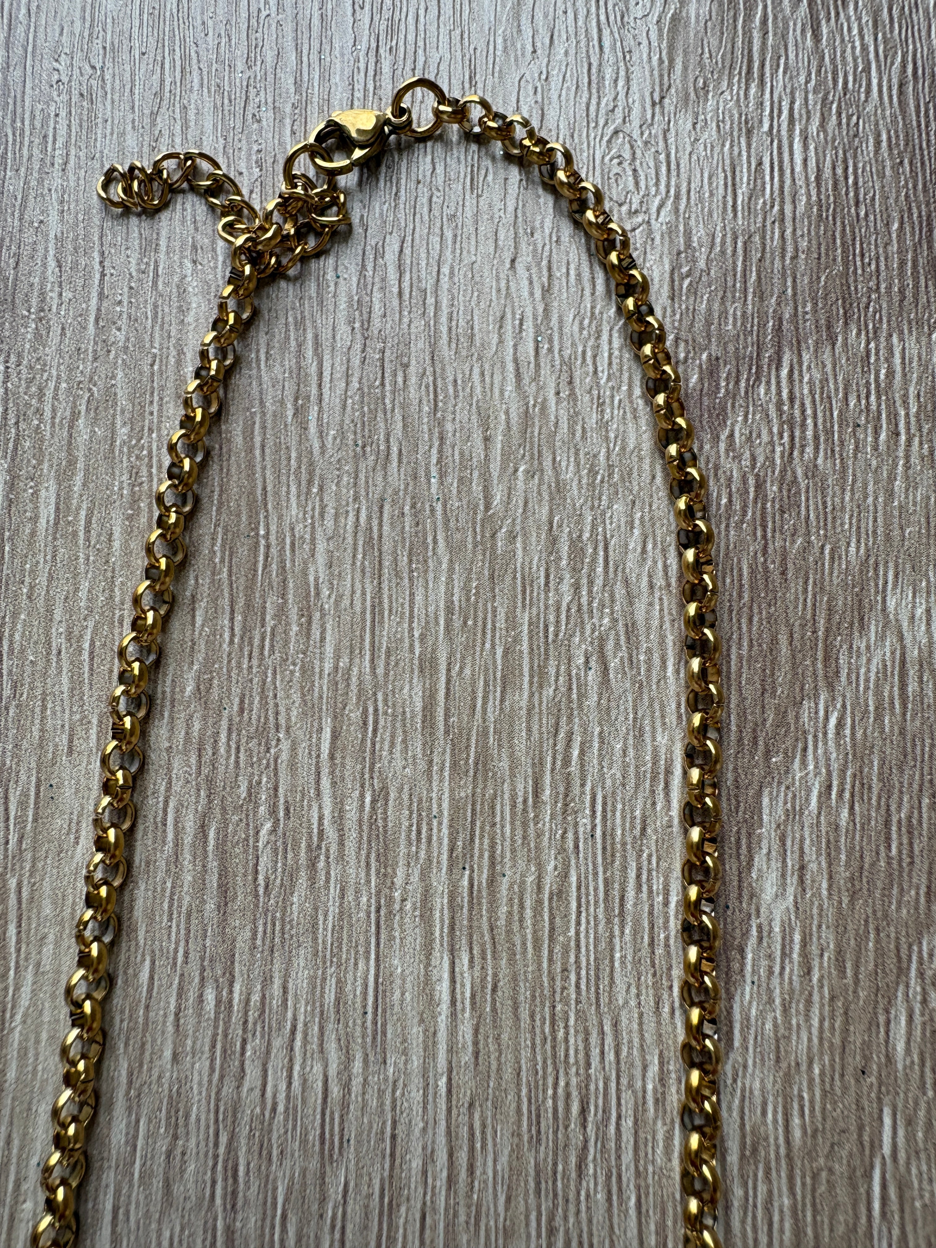 Collana corno in acciaio dorato