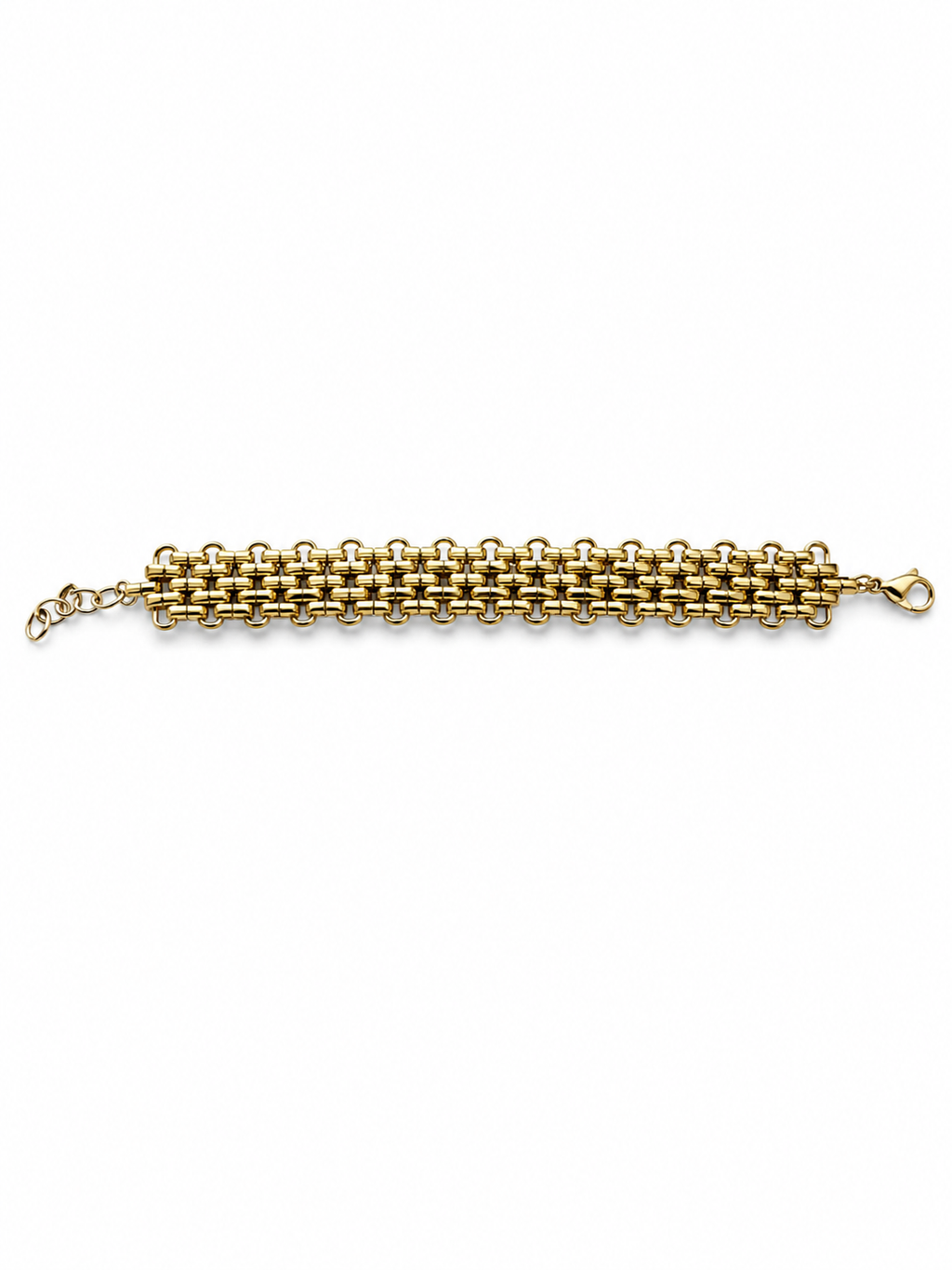 Bracciale maglia acciaio dorato