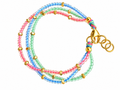 Bracciale triplo cristallo e filo colorato