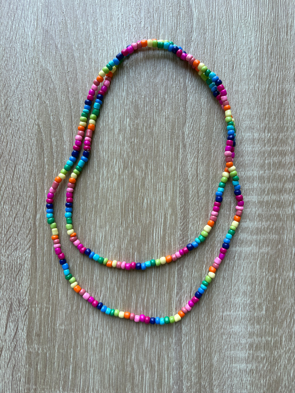 Collana doppia perline arcobaleno