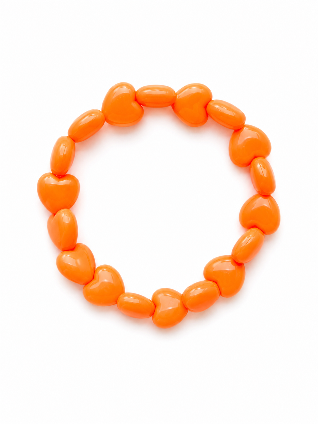 Bracciale cuore arancio fluo