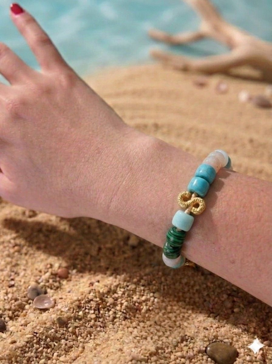 Bracciale beads  colorati con lettera