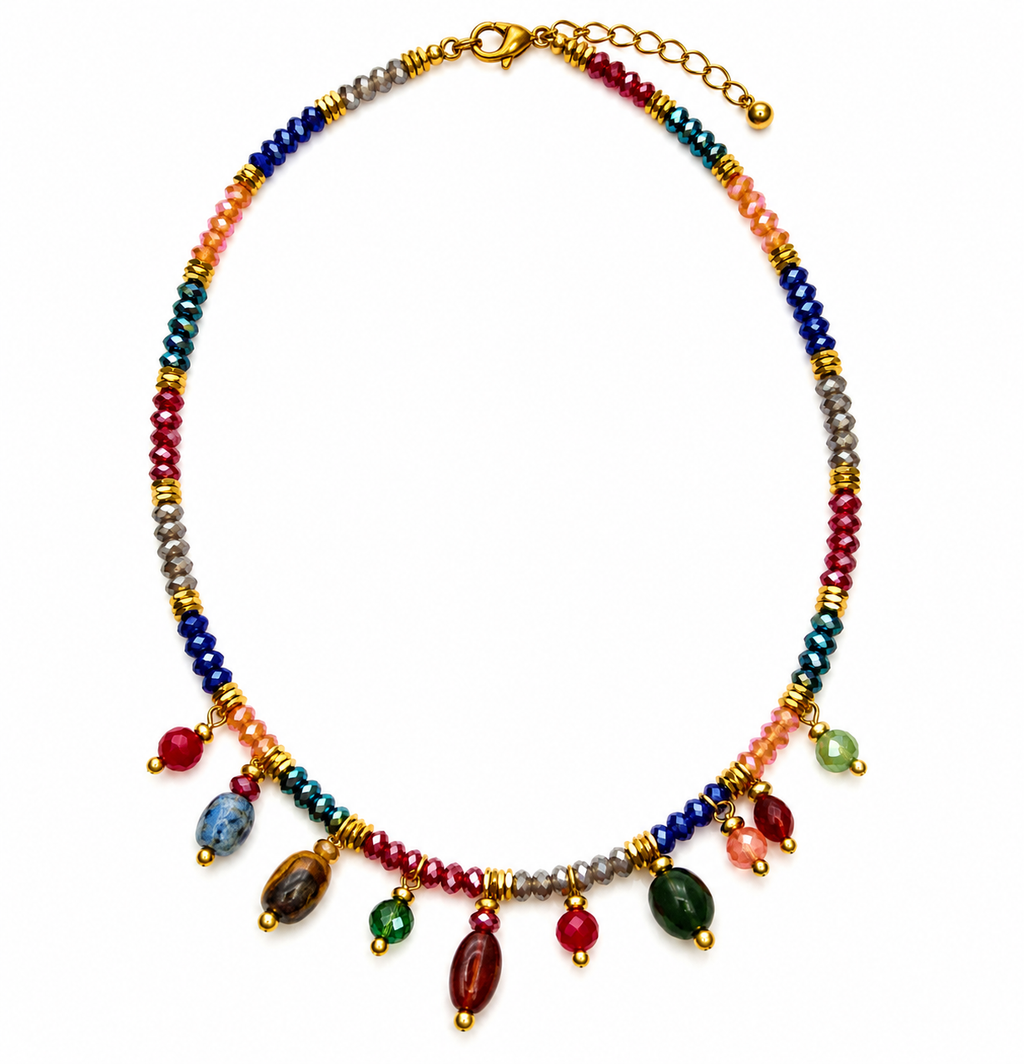 Collana cristalli e pietre dure