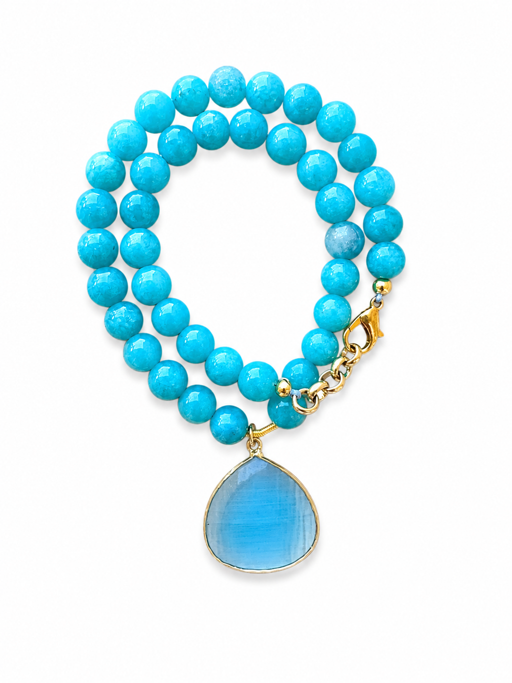 Bracciale / collana Agata azzurra
