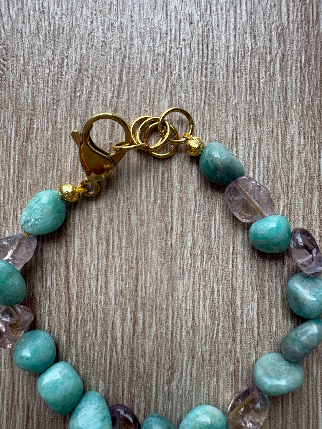 Bracciale amazonite e ametista
