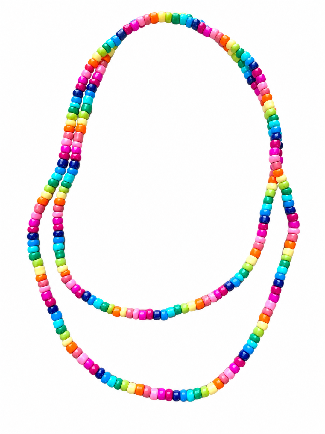Collana doppia perline arcobaleno