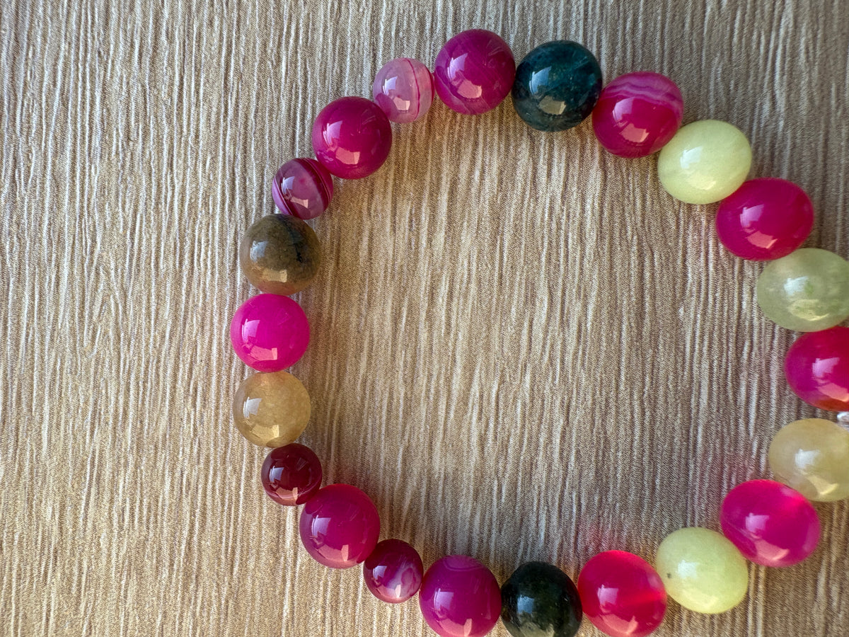 Bracciale sfere Agata e citrino