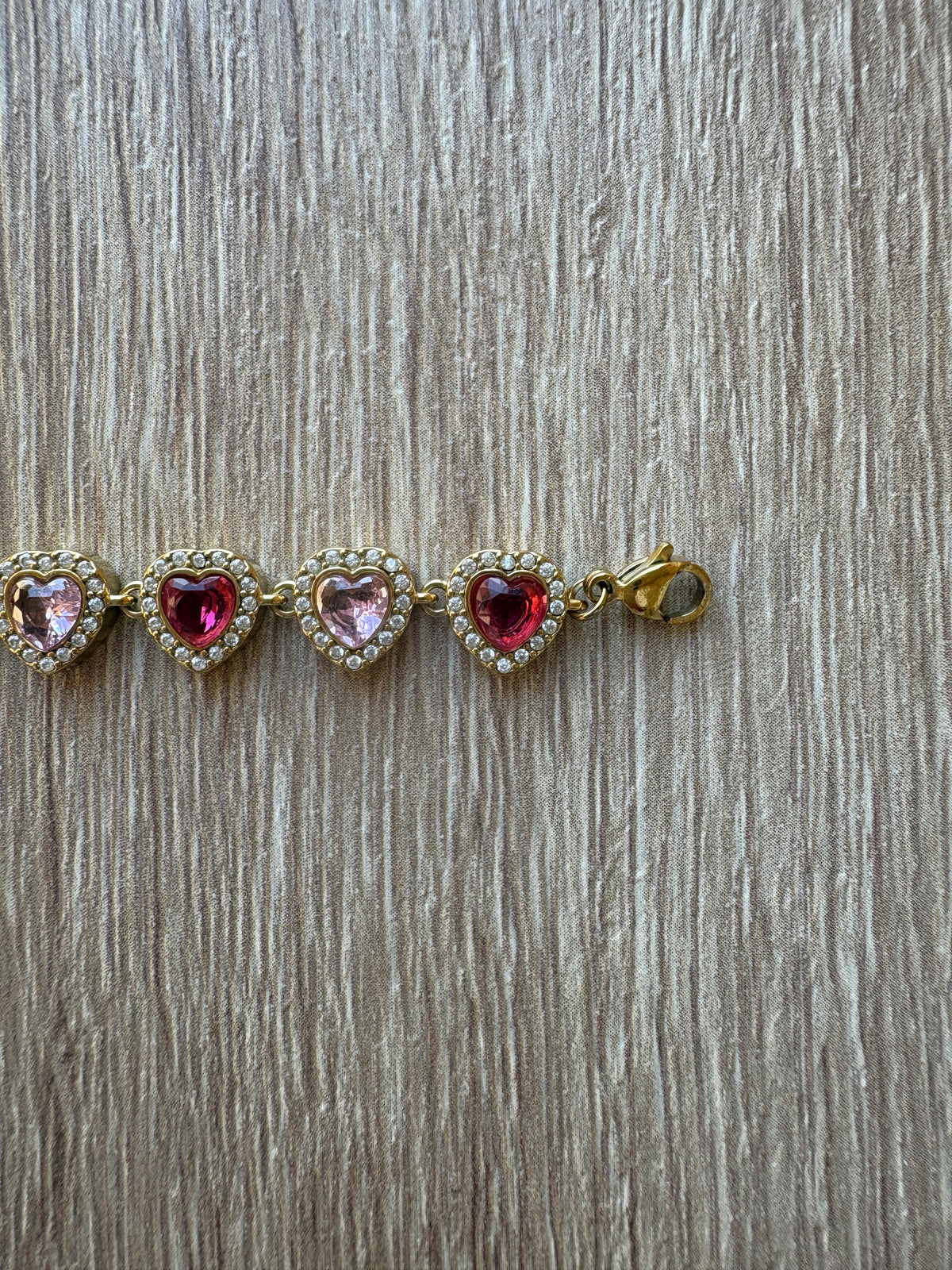 Bracciale cuori pinik & red