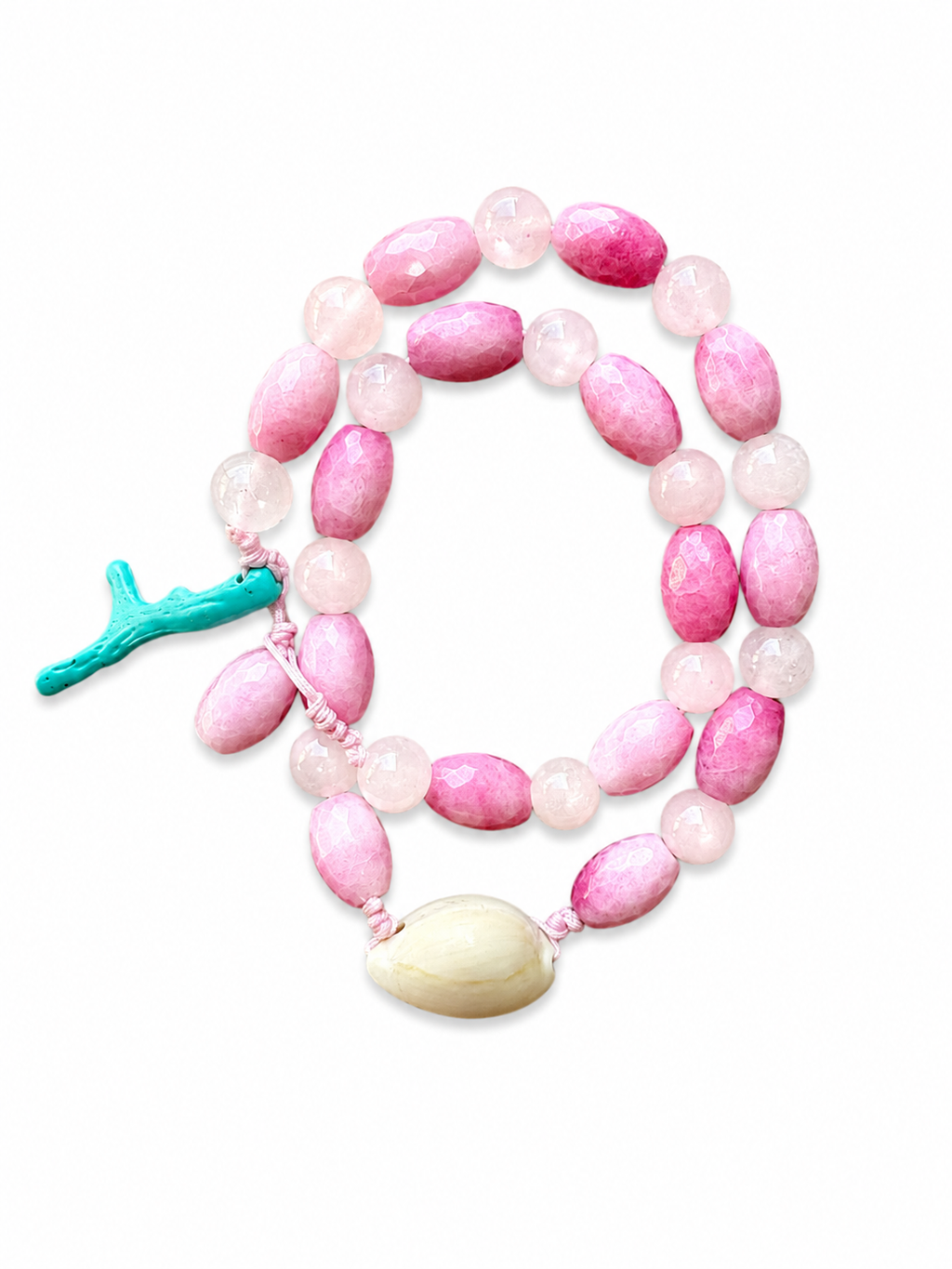 Bracciale doppio in Agata e conchiglie