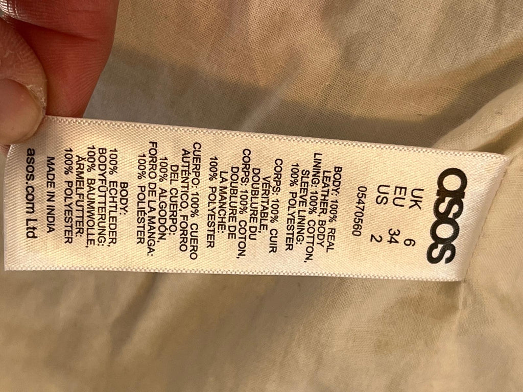 Asos giacca pelle ricamata a mano