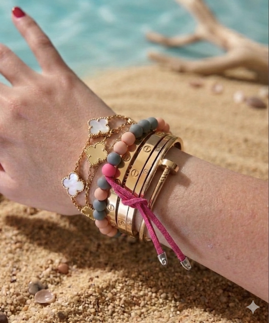 Bracciale sfere resina colorata