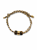 Bracciale beads occhio di tigre con beads dorato centrale