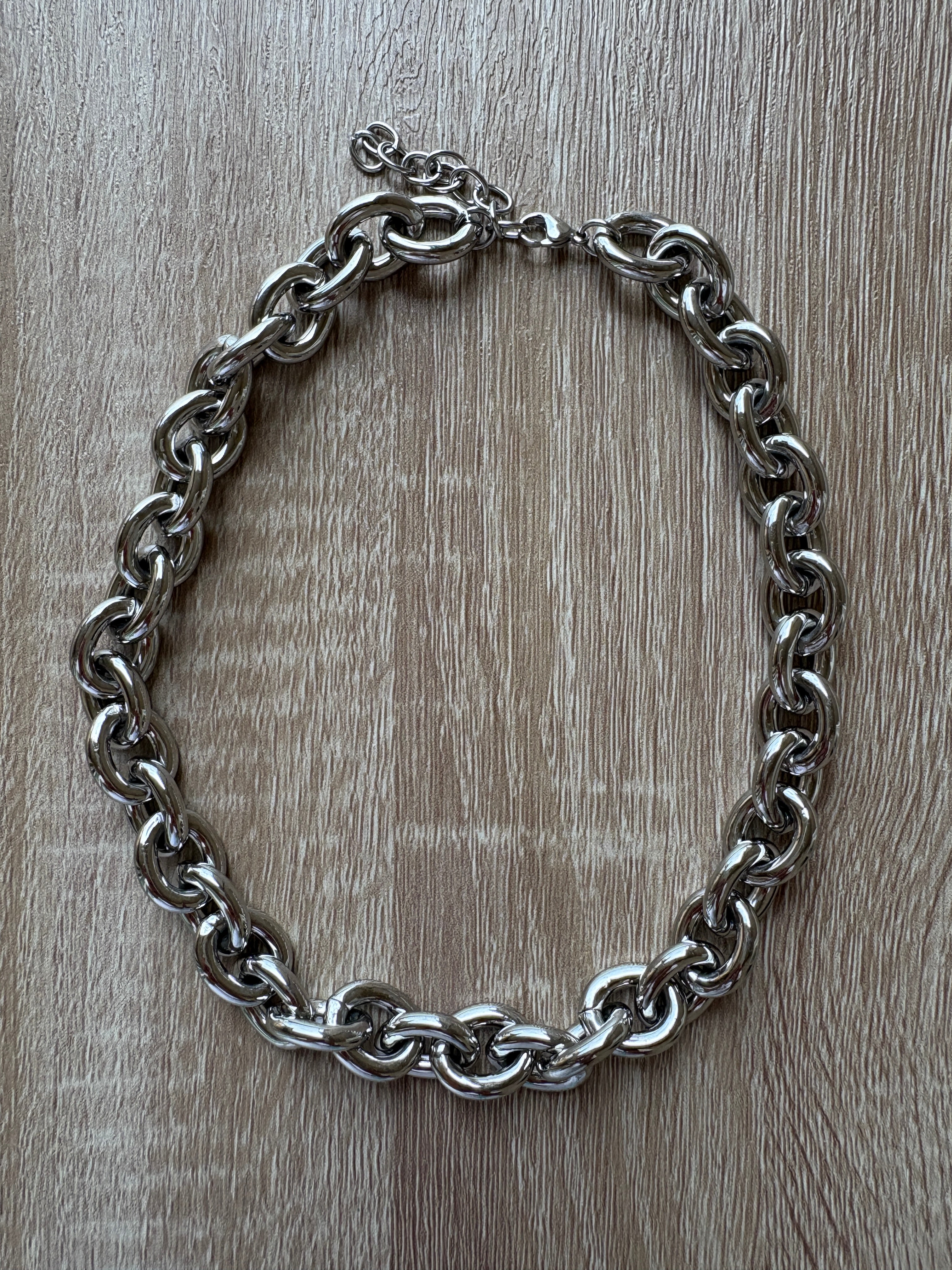 Collana catena maglia grossa in accaiaio