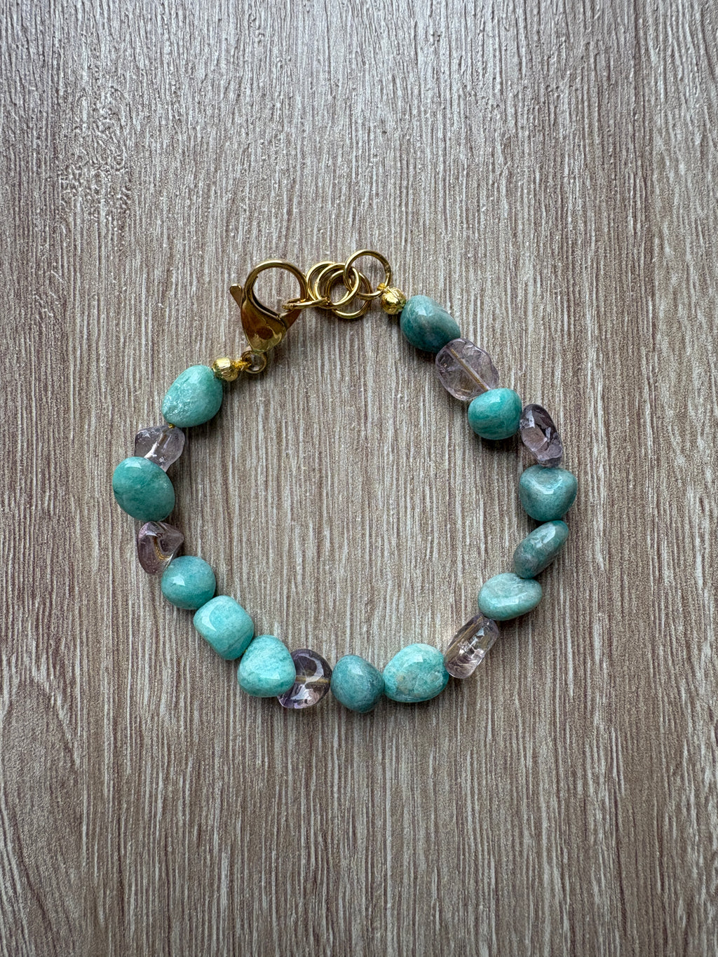 Bracciale amazonite e ametista