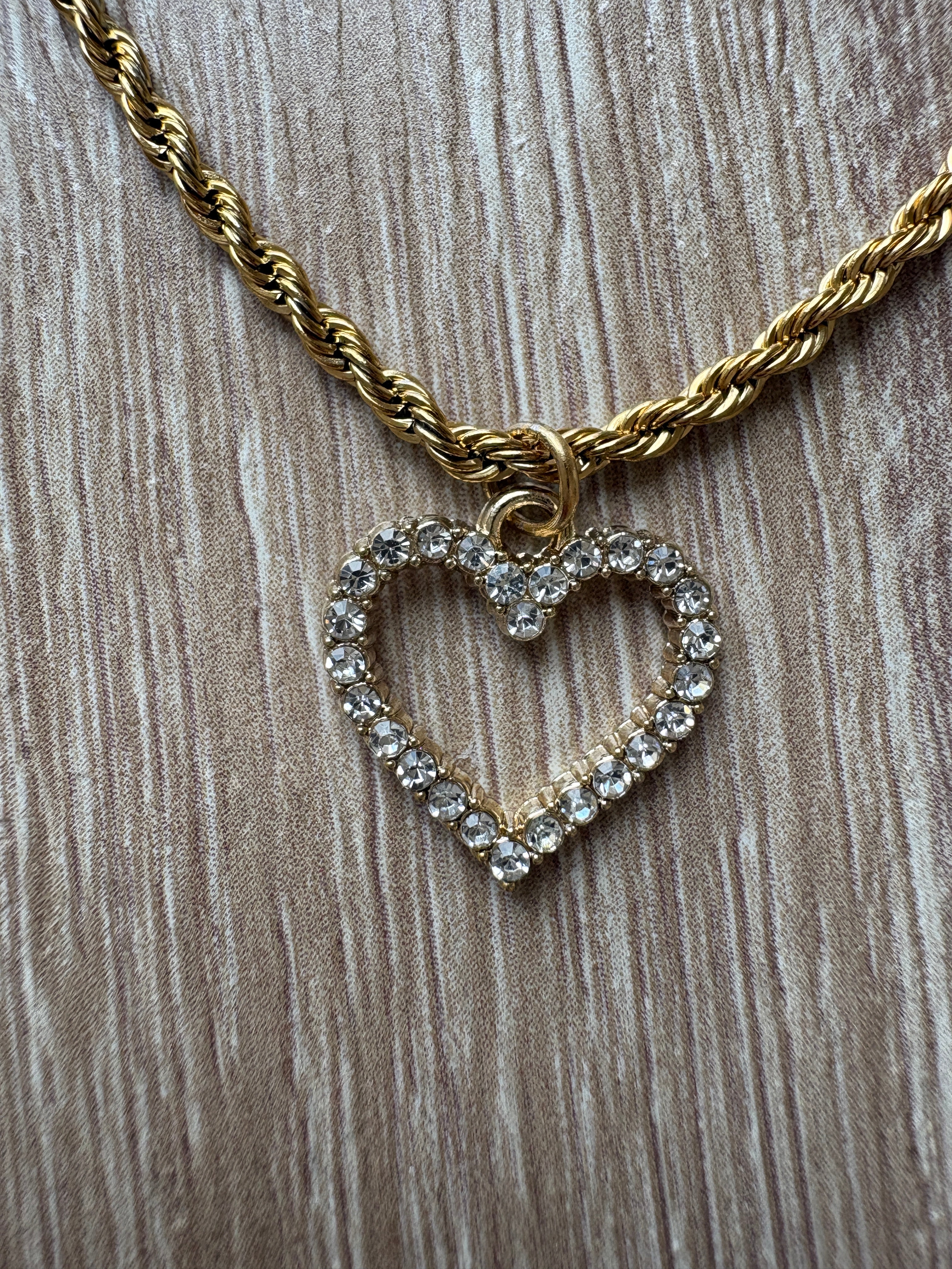 Bracciale maglia marinara , charm cuore