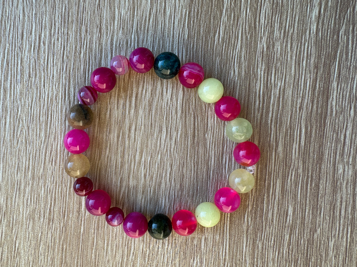 Bracciale sfere Agata e citrino