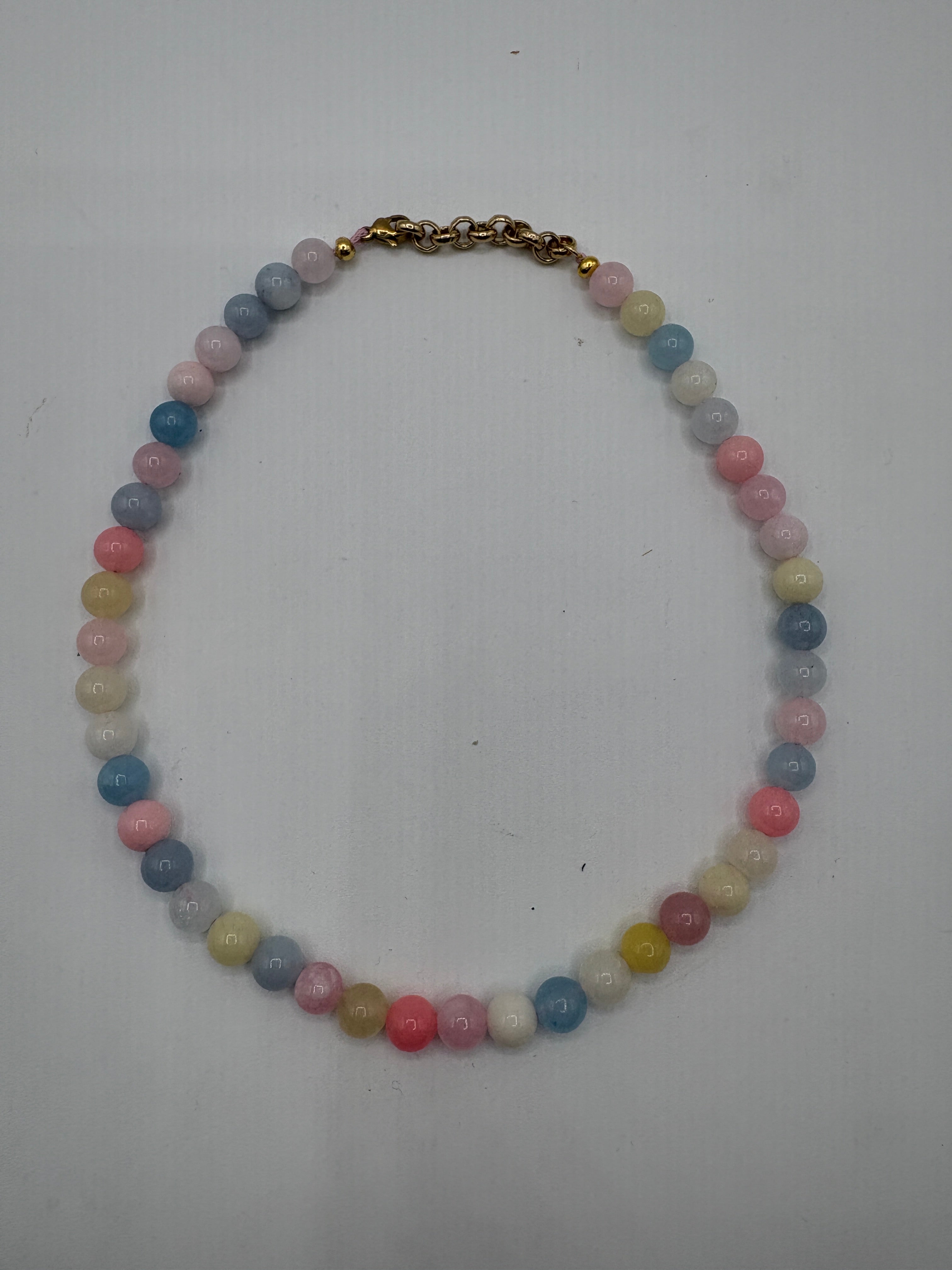 Collana quarzo rosa e Agata colorata multicolor