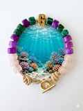 Bracciale beads colorati con iniziale
