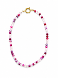 Collana Agata fucsia e quarzo rosa