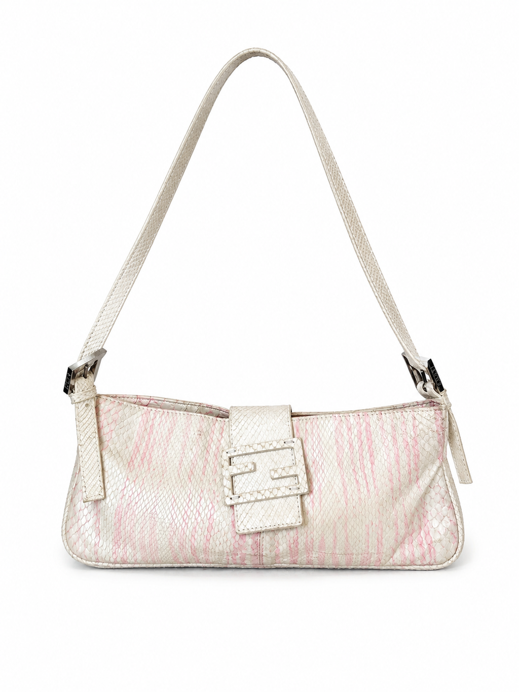 Fendi borsa a spalla in pitone sfumato