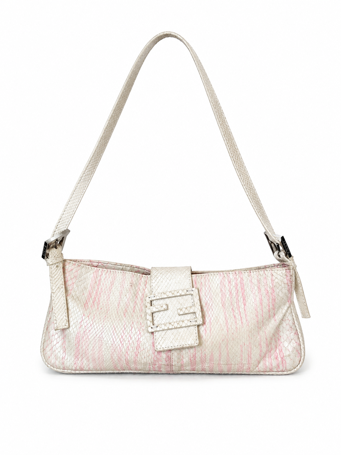 Fendi borsa a spalla in pitone sfumato