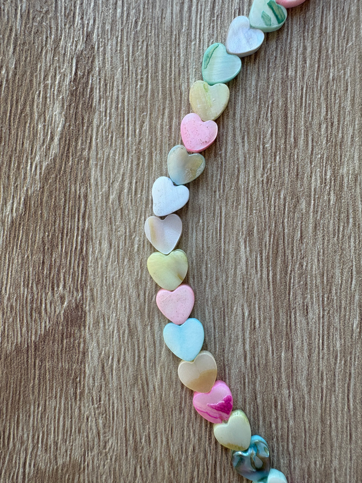Collana cuori madreperla