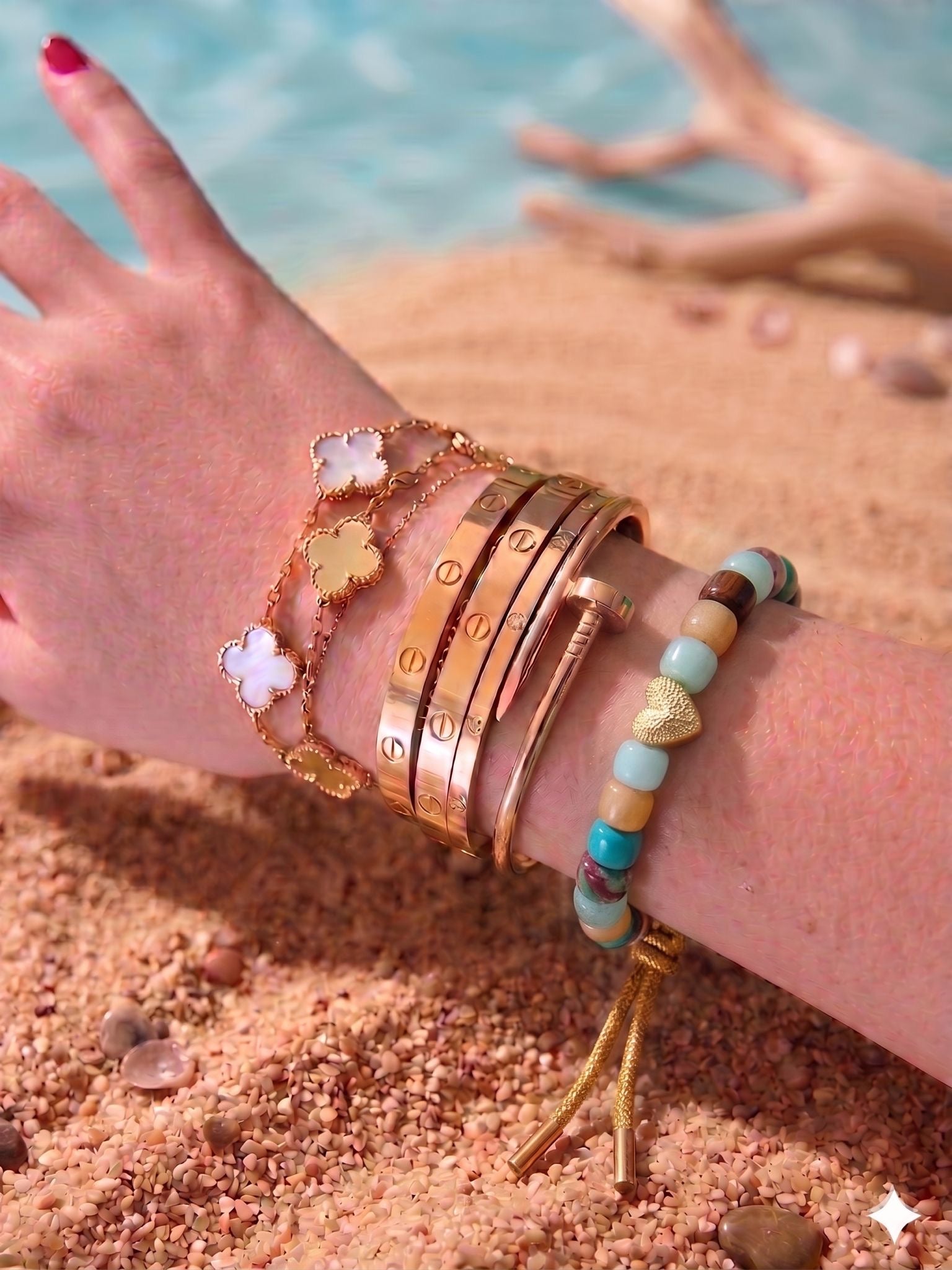 Bracciale Beads  colorati con cuore