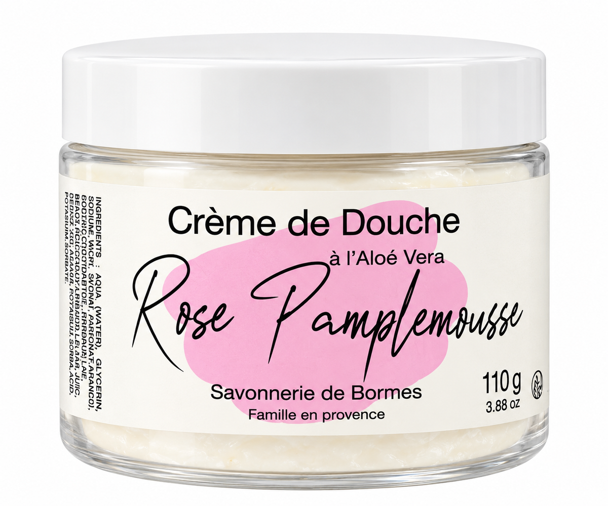 Spuma da doccia rosa e pompelmo