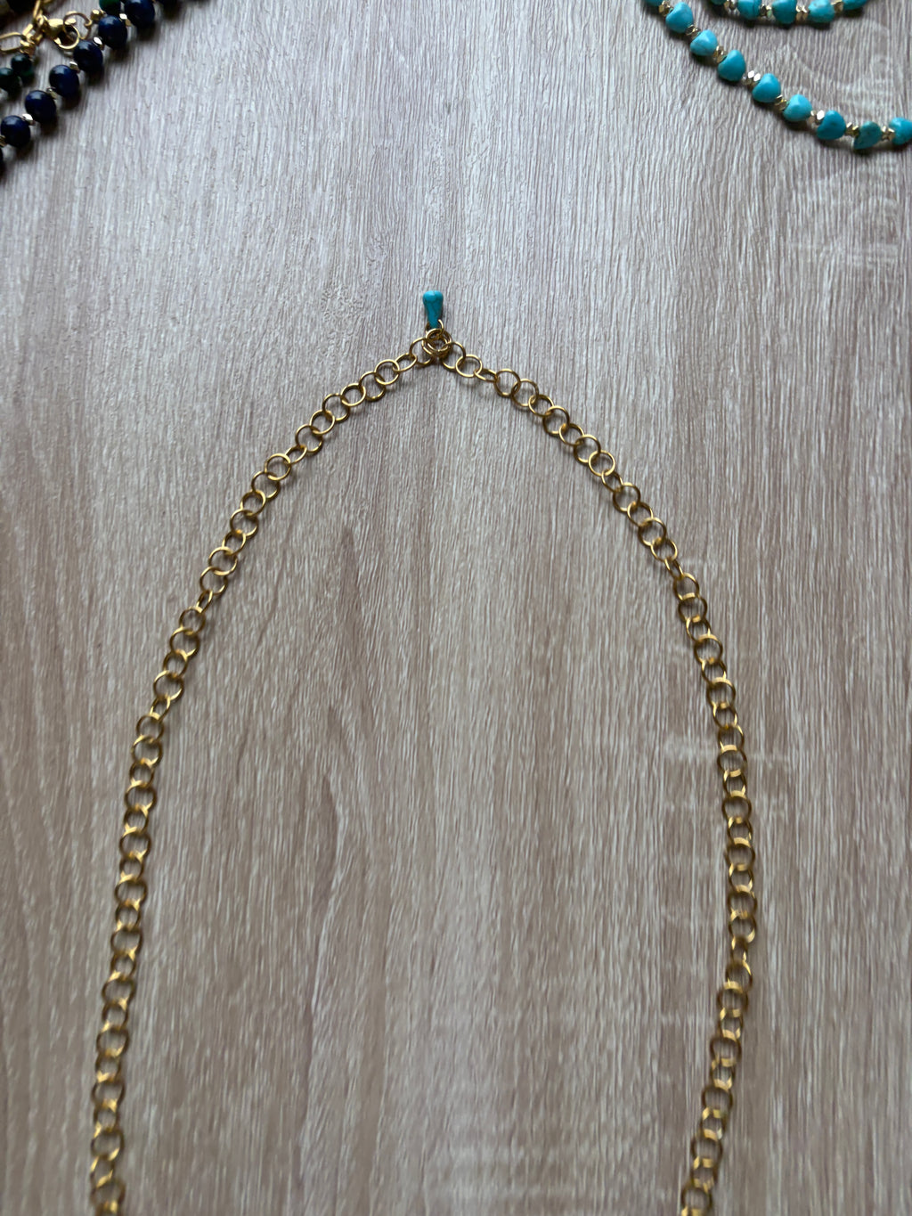 Collana in acciaio e turchesi