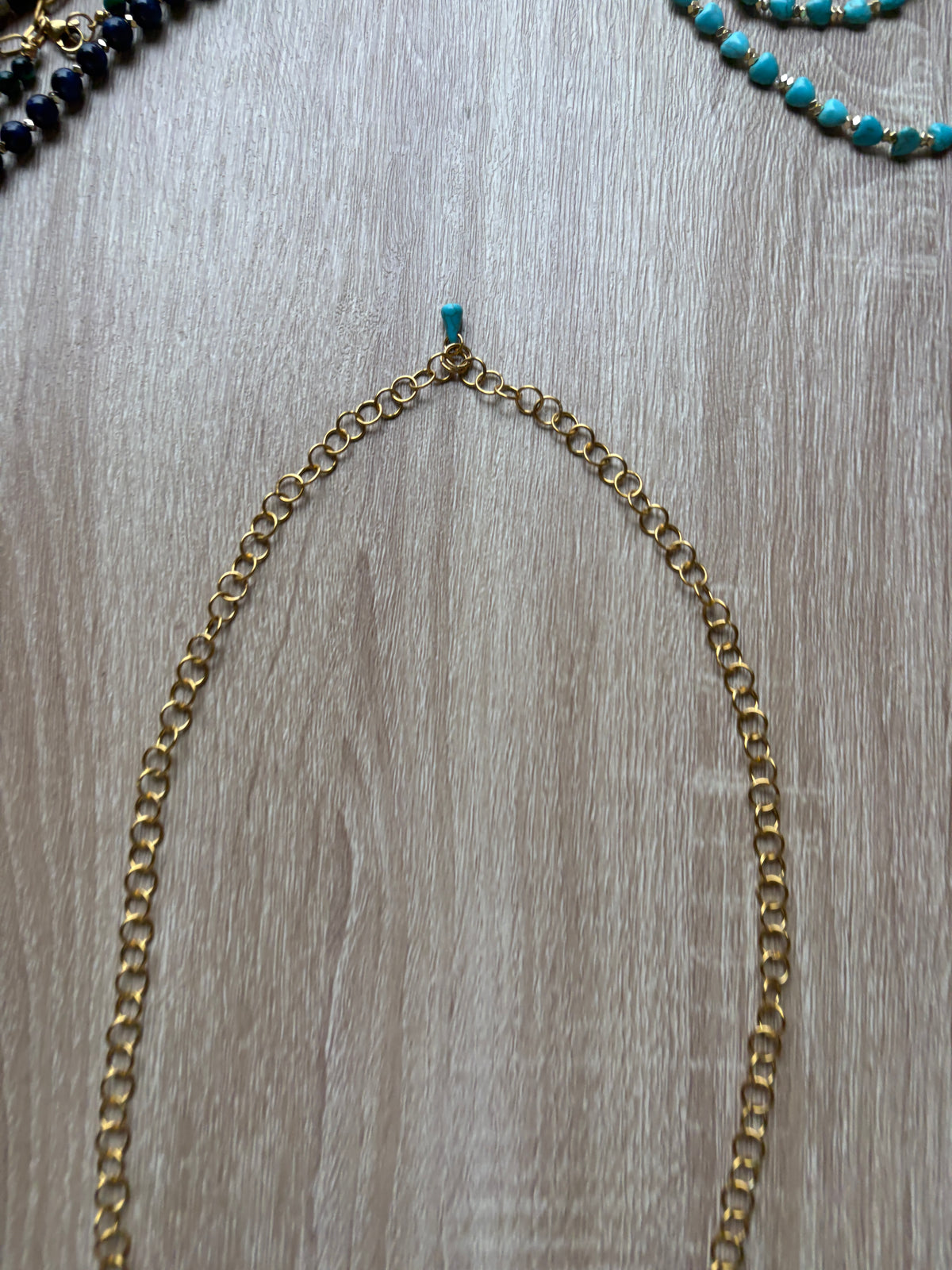 Collana in acciaio e turchesi