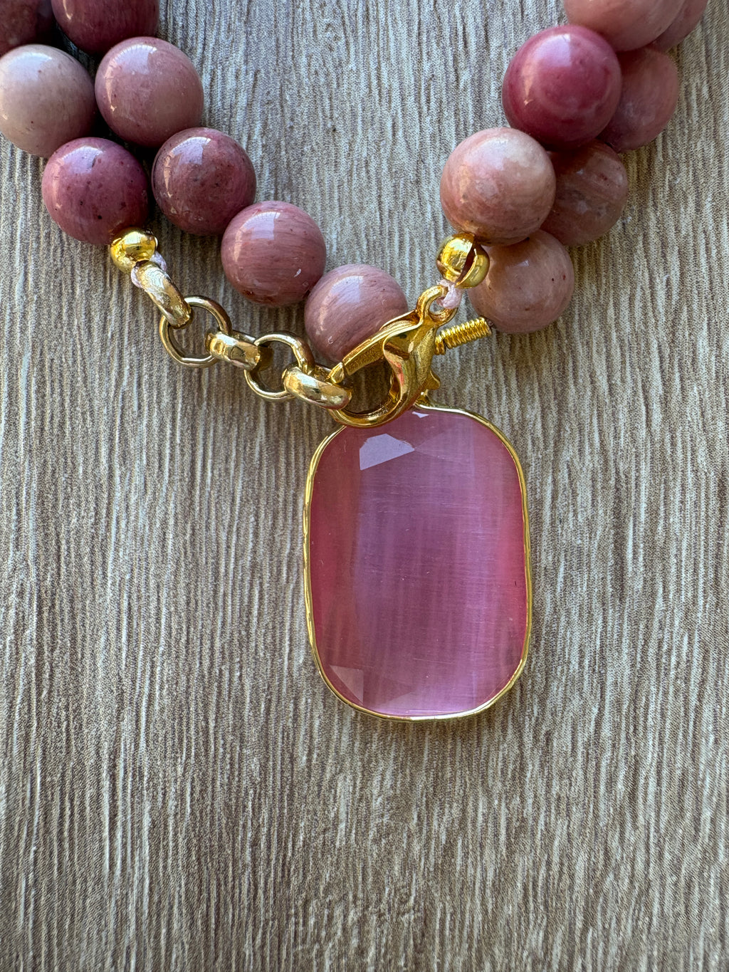 Bracciale doppio/ collana rodonite