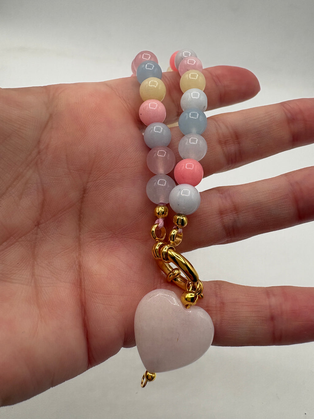 Collana quarzo rosa e Agata colorata