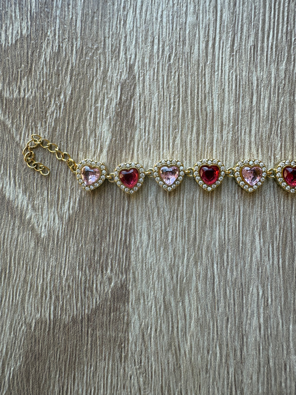 Bracciale cuori pinik & red