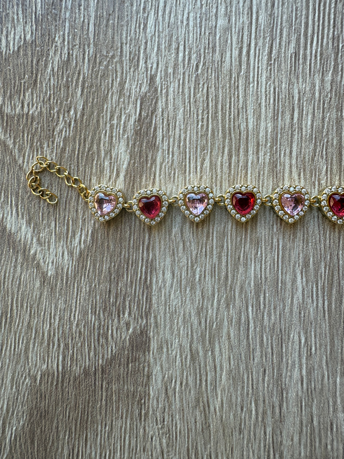 Bracciale cuori pinik & red