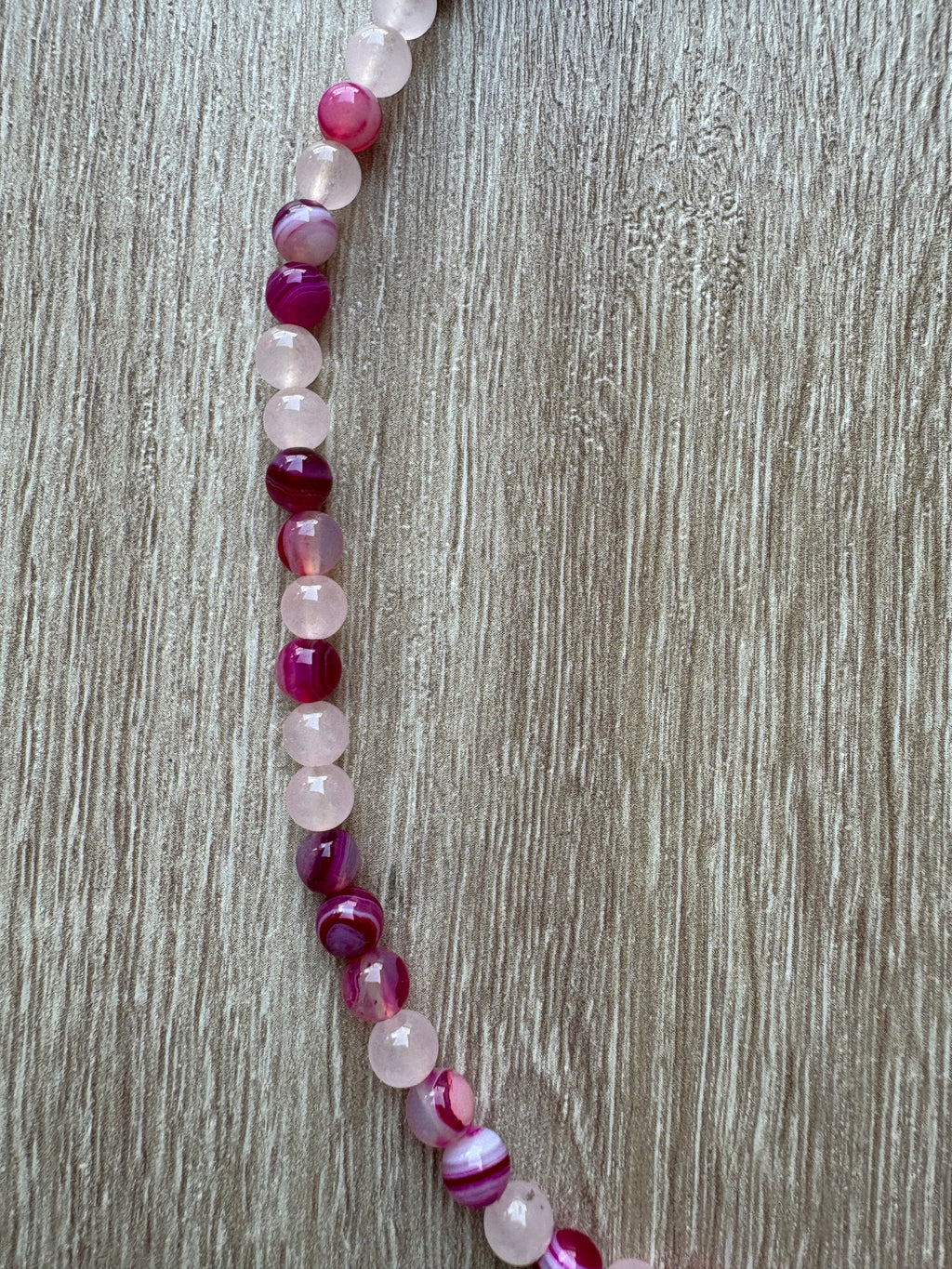 Collana Agata fucsia e quarzo rosa