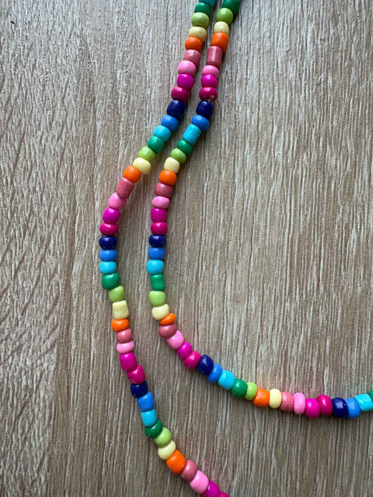Collana doppia perline arcobaleno