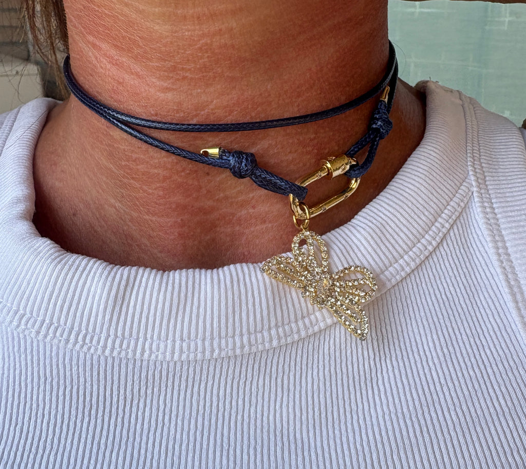 Collana moschettone butterfly