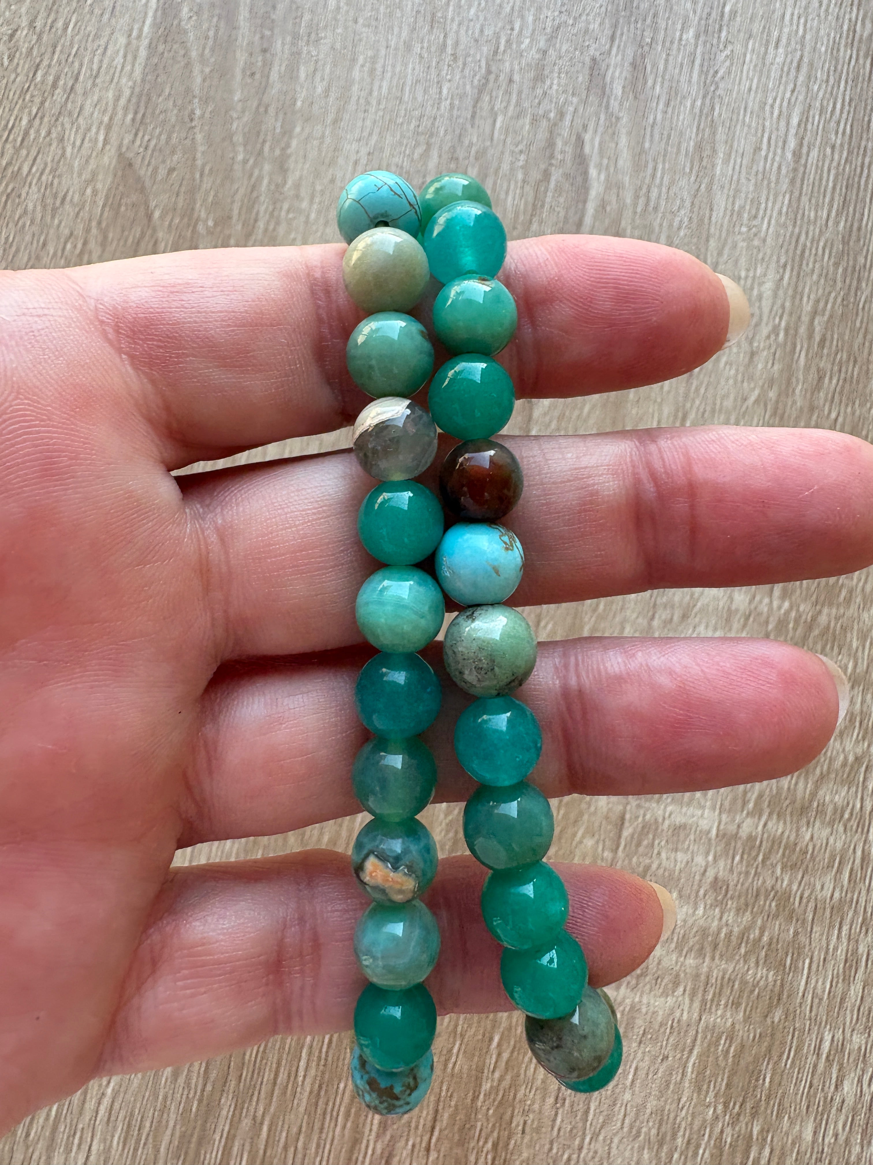 Collana sfere crisoprasio