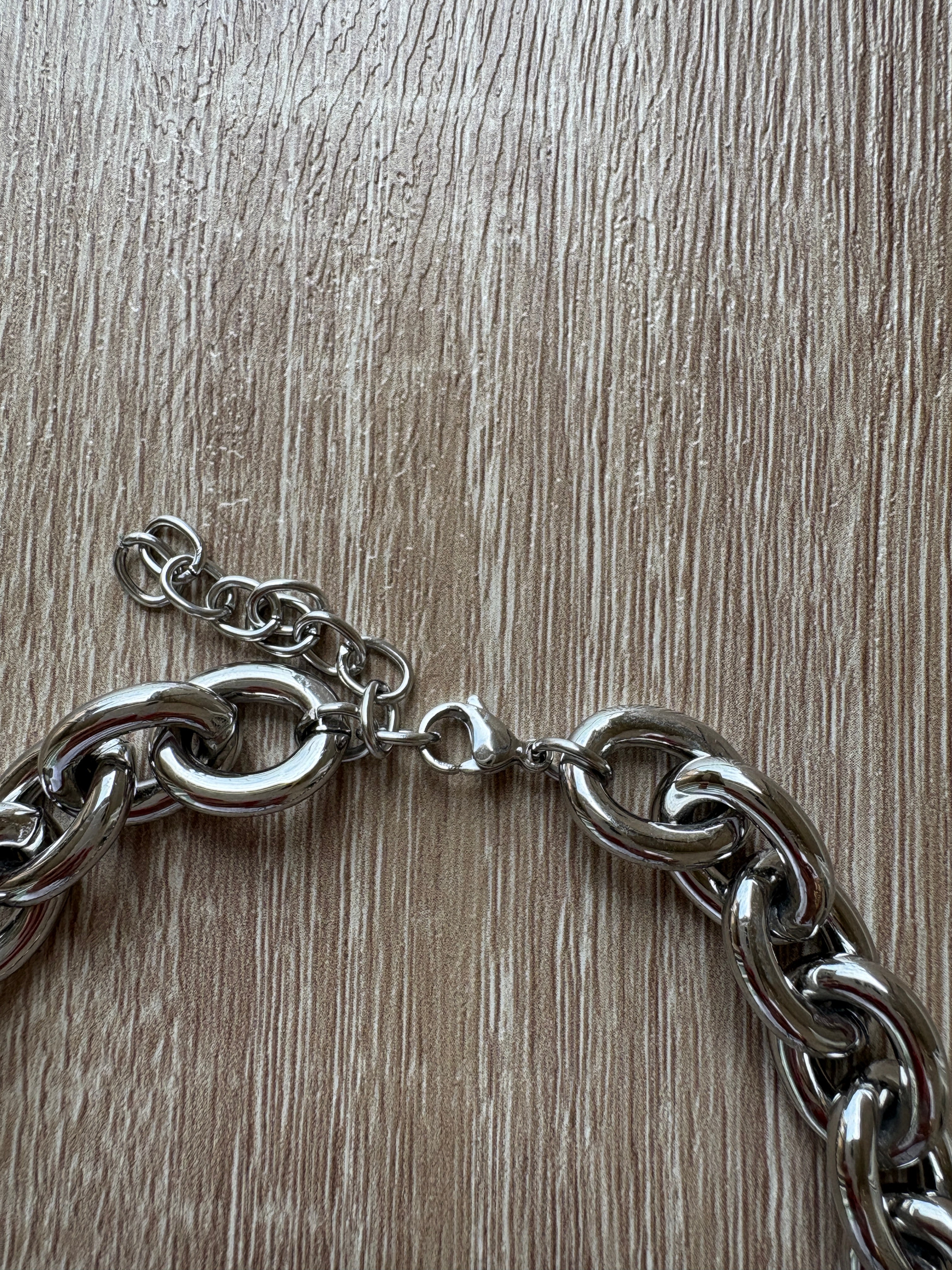 Collana catena maglia grossa in accaiaio